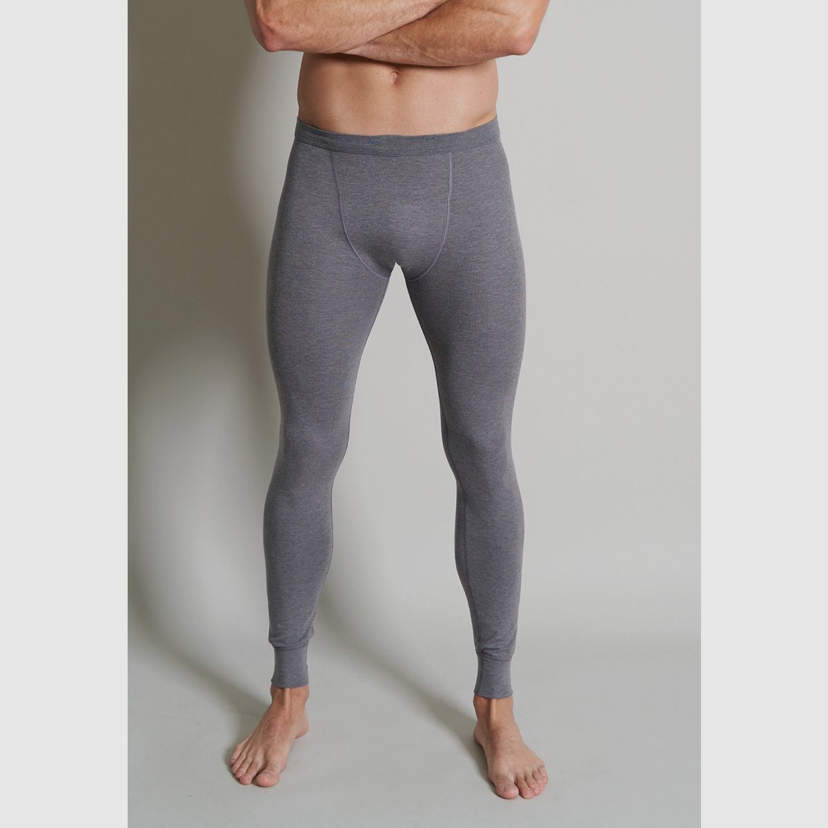 CECEBA Thermo Sport Unterhose Long Grau Dunkel Melange