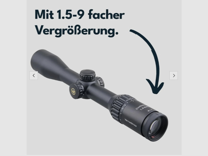 Vector Optics SCOM-23 Continental Zielfernrohr 1.5-9x42SFP - Montage für 21mm Picatinny/Weaver