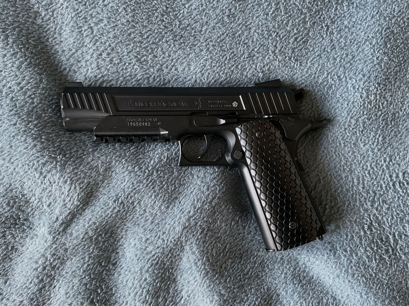 Lancer Tactical LTX-50B 1911 Black, CO2, GBB, Airsoft, Pistole, 1,5 J, Blowback, Metallpistole
