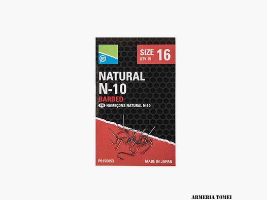 PRESTON – NATURAL N-10 BARBED SIZE 18 QTY 15