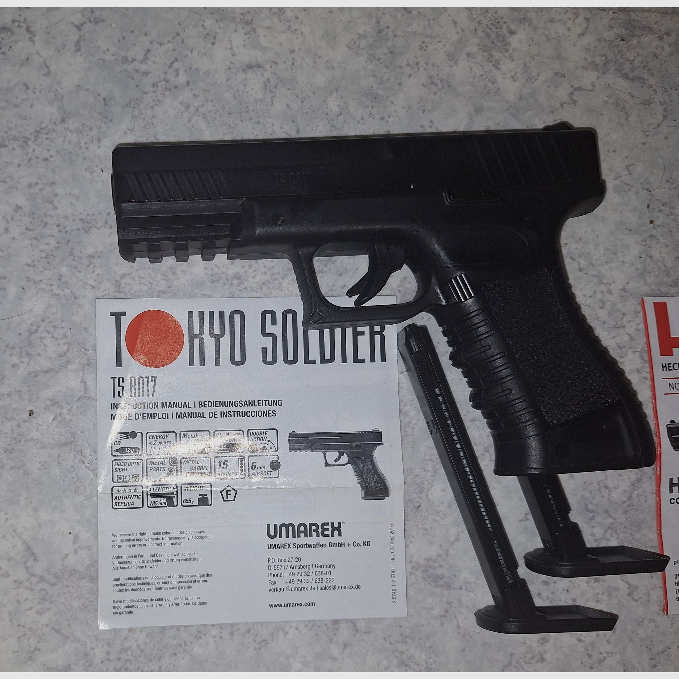 Airsoft Softair pistol collection + case with foam inserts (Glock, Bersa, HK 45, 24/7)