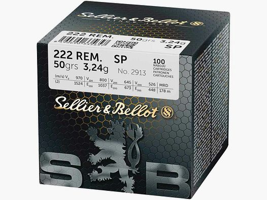 Sellier & Bellot .222 Rem. S&B SP 50grs - 100 pcs