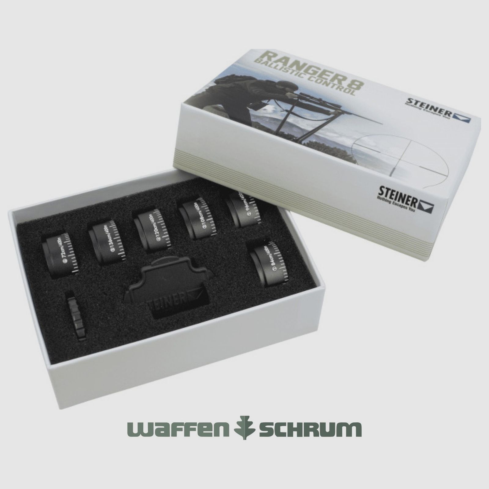 Steiner Ballistic Control Set für Ranger 8 Kappen + Schraubendreher Ranger 8 ohne BT