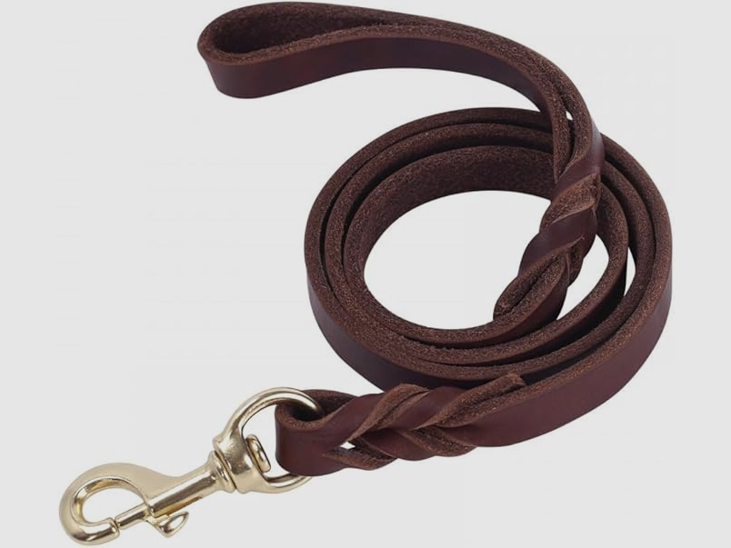 Hundeleine aus Vollnarbenleder mit Handschlaufe 14 mm x 1,30 m