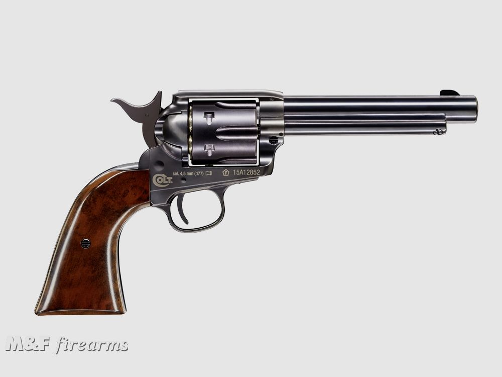 Colt SAA Peacemaker .45- 5 1/2" Mitternachtsblau braune Griffschalen Co2 Kaliber 4,5 mm (.177) Diabolo