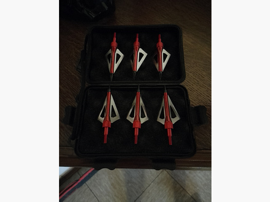 Jagtspitzen Set jagt spitzen Pfeile rot 6er Pack mit Box Pfeilspitzen 