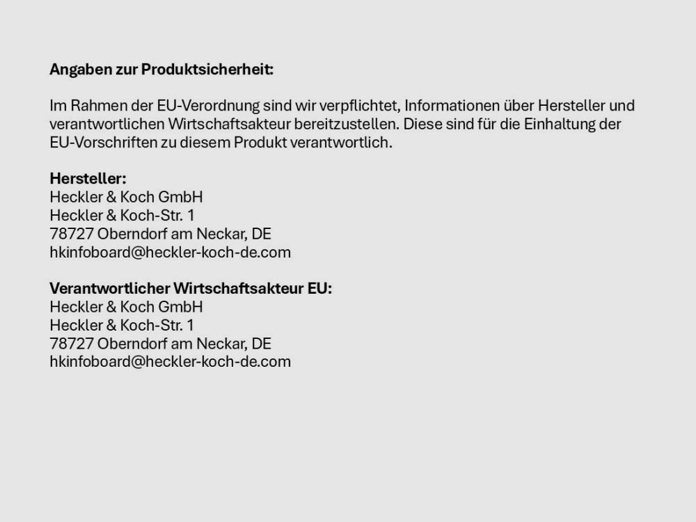 Heckler&Koch exchange system 9mm Luger Heckler&Koch/H&K HK for base weapon USP 9mm Luger 108mm barrel (9mm Para/9x19)