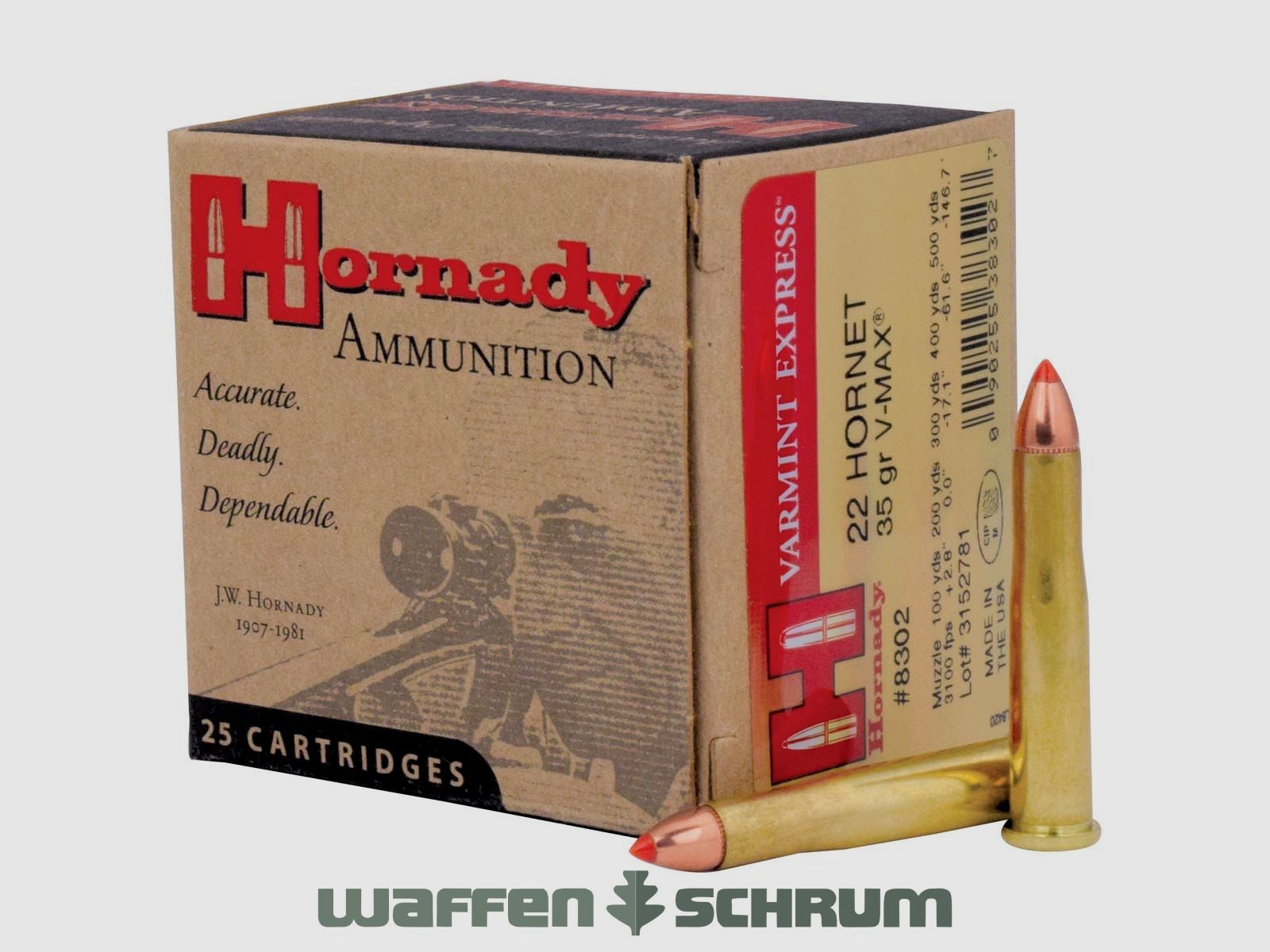 Hornady .22Hornet V-Max 2,3g - 35gr.
