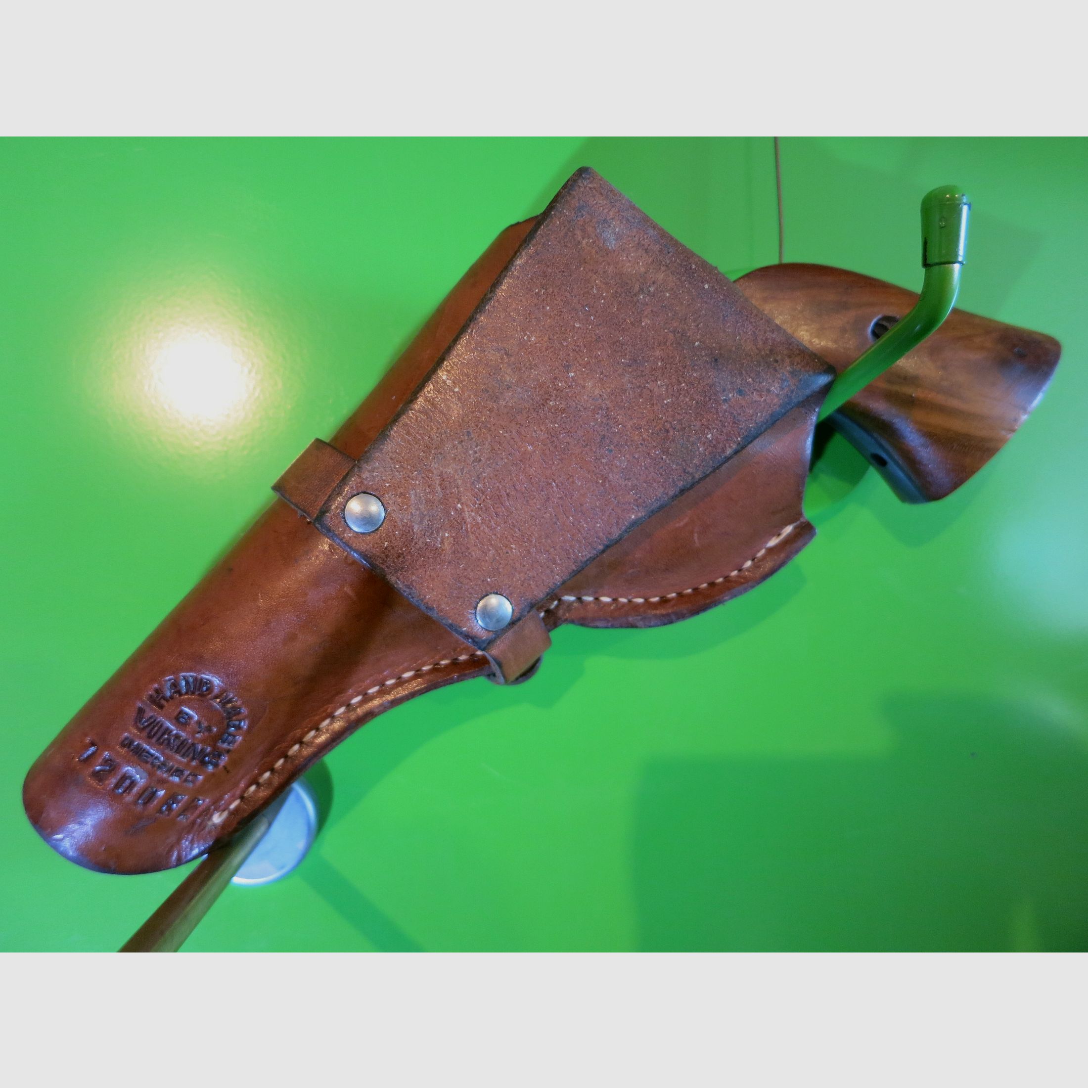 Belt holster revolver, leather hand-stitched, for pocket revolver, Viking/Mexico #16-