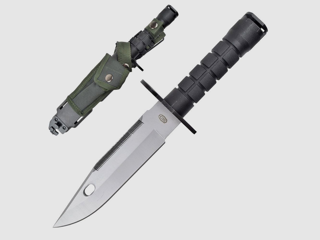 Überlebensmesser mit Tasche und Gürtelbefestigung