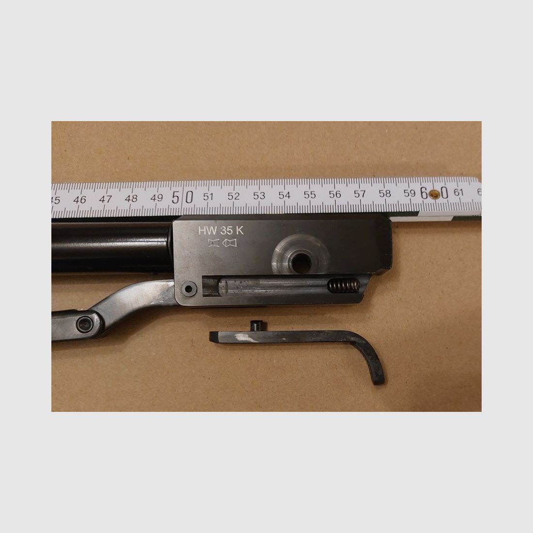 Weihrauch HW 35 K Lauf 5,5 mm ohne F mit lackiertem Laufmantel, aufgeschraubtem Weihrauch Schalldämpfer