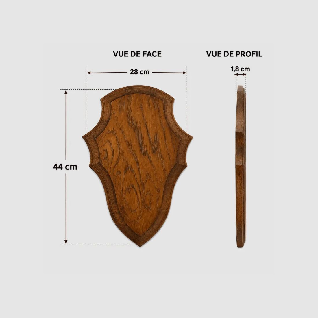 Abzeichen Jagdtrophäe Reh Eiche dunkel gewachst 44x28cm, Bild 3 von 5