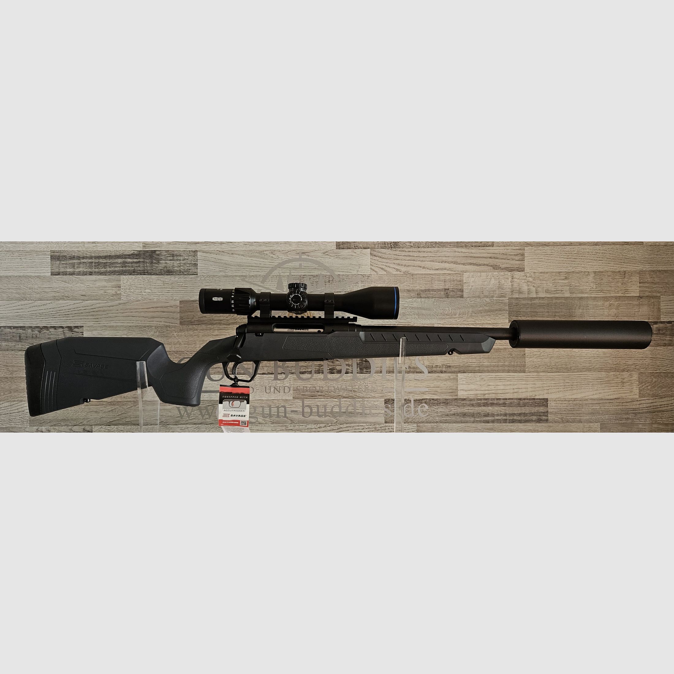 Repeater rifle Savage AXIS II Gray .300AAC Blackout complete set special price - new goods from the specialist trade