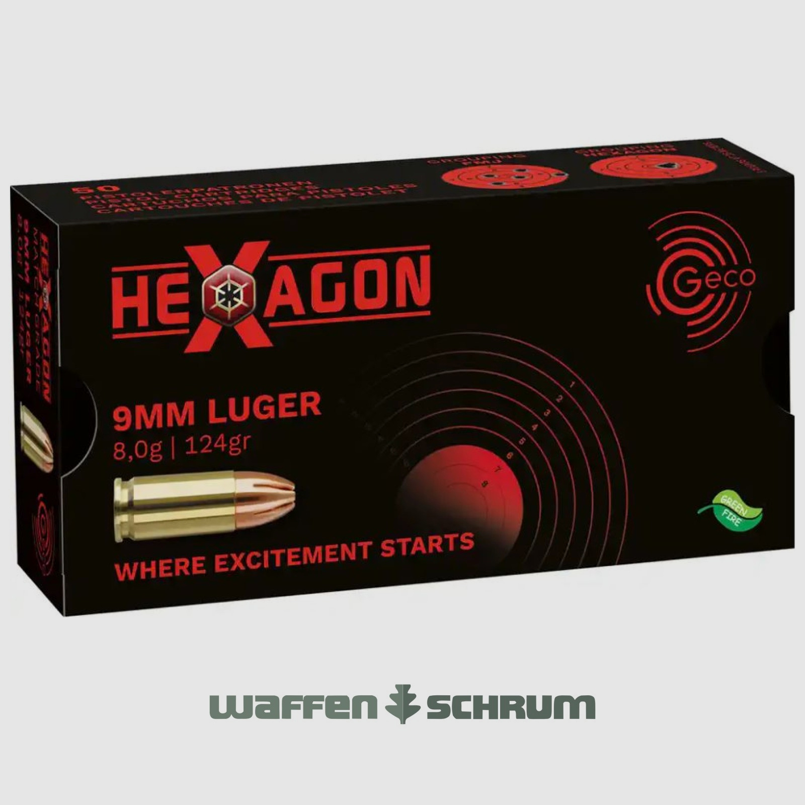 Geco Hexagon SX 8,0g - 124gr 9mmLuger