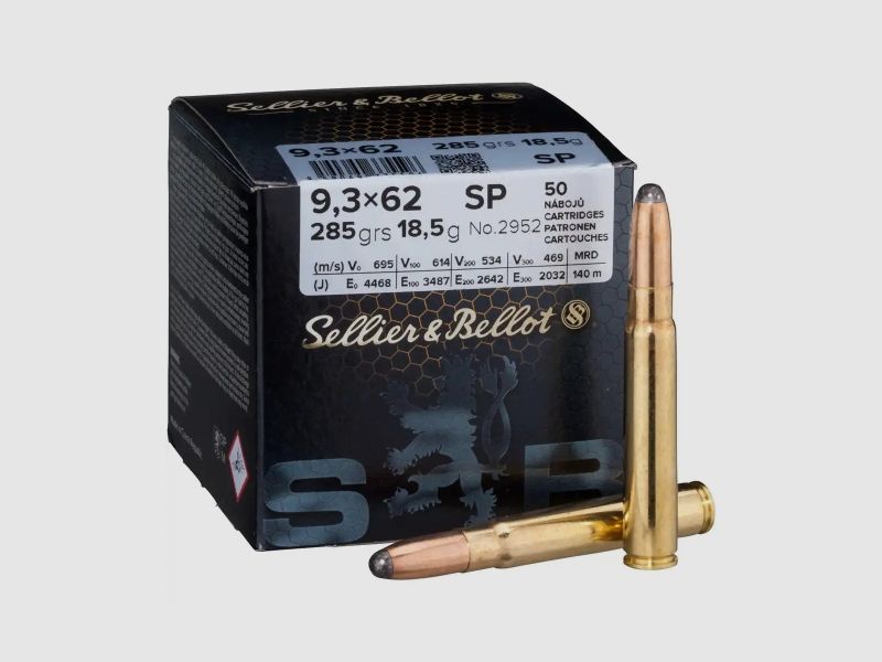 Sellier & Bellot 9,3x62 285GR SP 50 patronen