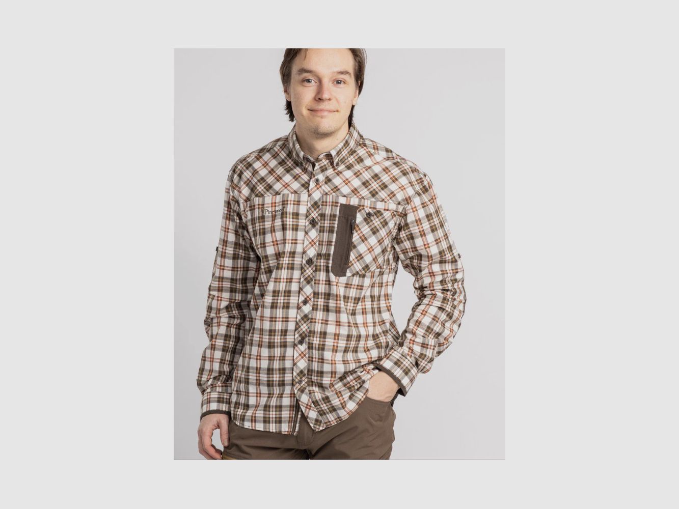 CHEMISE PINEWOOD WOLF OFFWHITE/BROWN 5329, immagine 1 di 2
