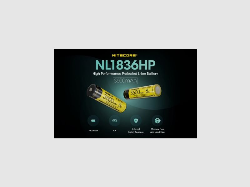 NITECORE Li-Ionen-Akku 18650 3600 mAh NL1836HP, Bild 4 von 6