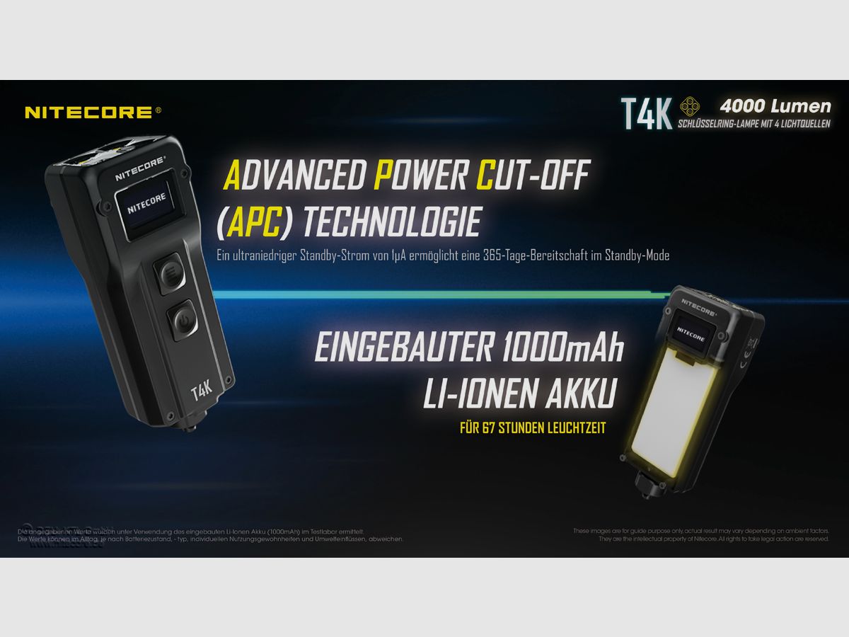 Nitecore T4K LED Taschenlampe 4000 Lumen