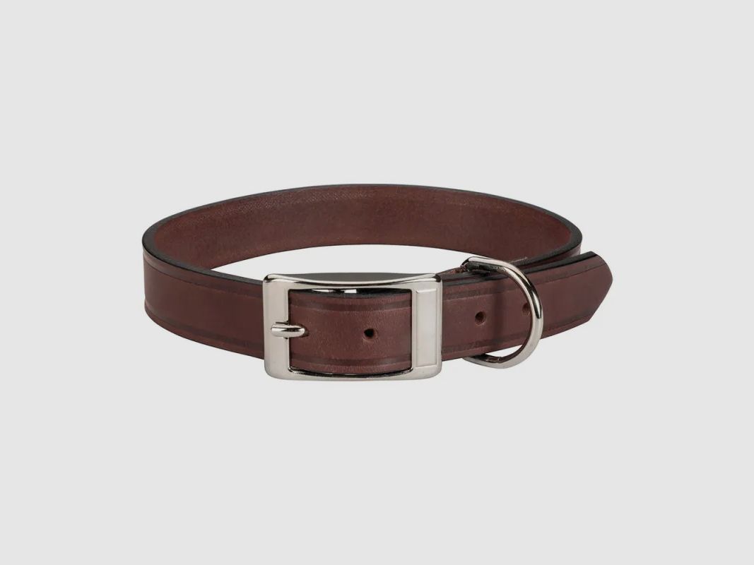 Collare in pelle di bufalo marrone S/M 45 cm, immagine 2 di 7