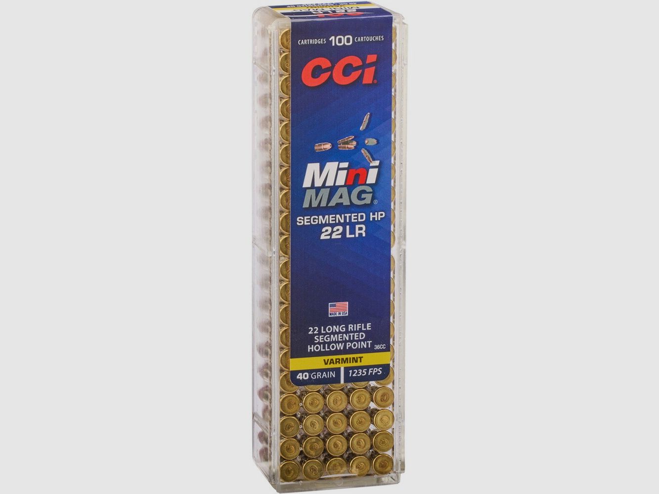 CCI .22 lfb. Mini Mag Segmented HP 2.6g/40grs., image 1 of 3