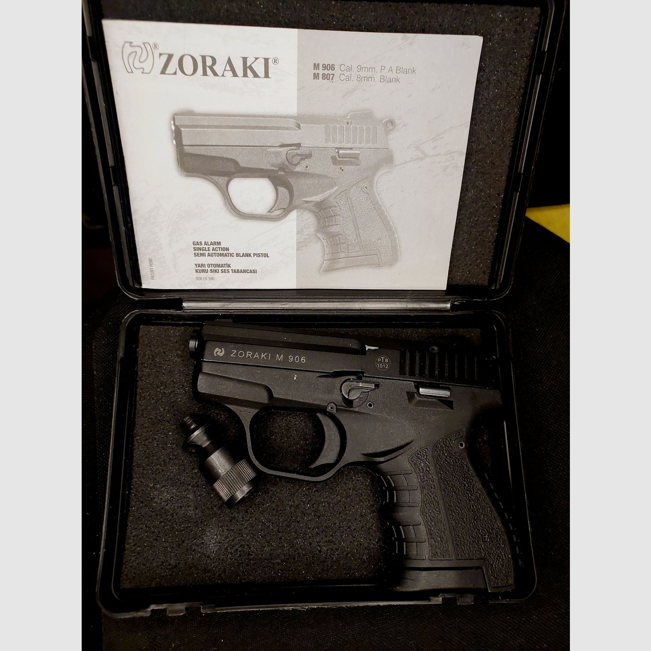 Zoraki 906 blank firing pistol 9mm P.A.K. (PTB 1012)