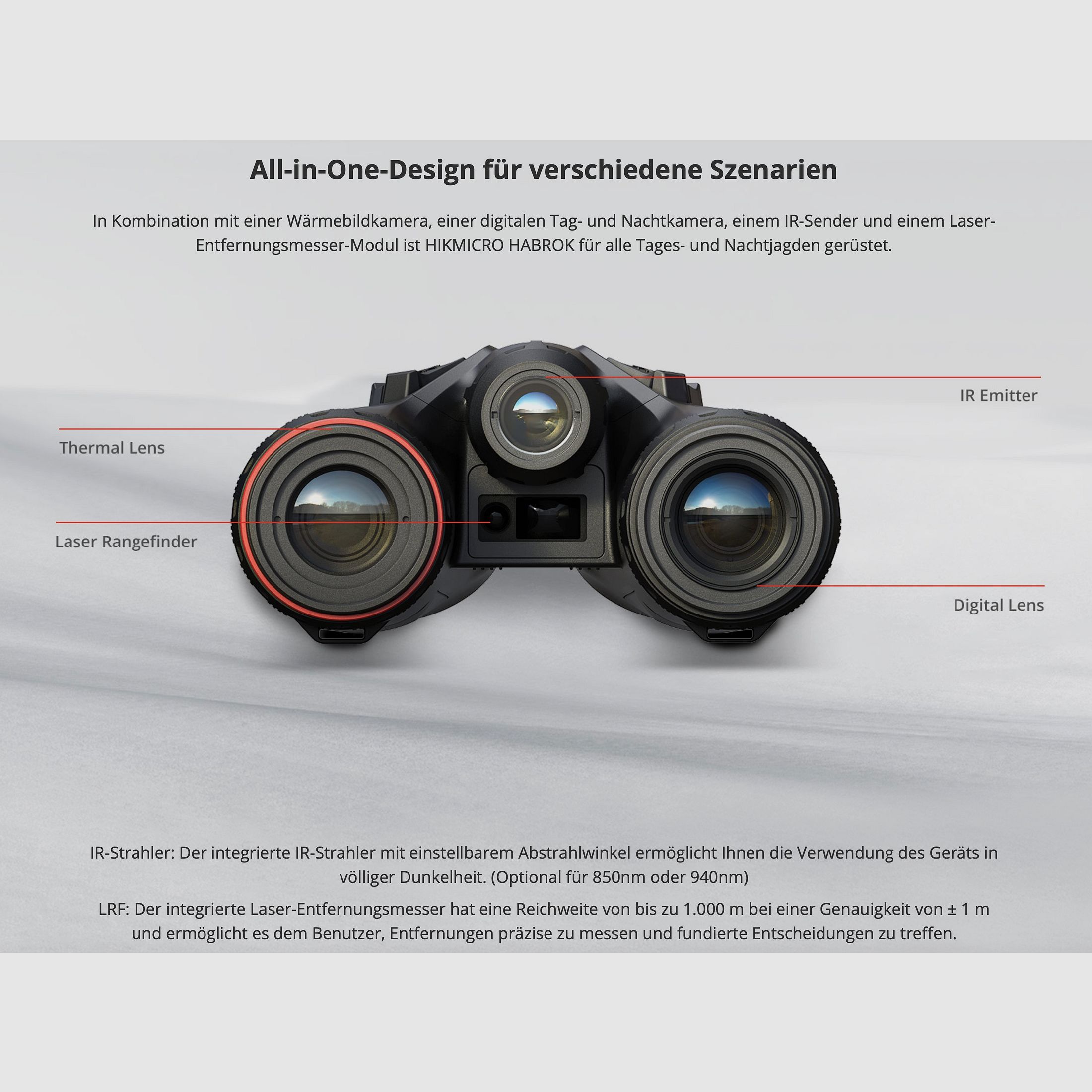 Hikmicro Binocular Habrok HQ35LN thermal imaging/night vision/digital camera 940Nm 2560 x 1440
