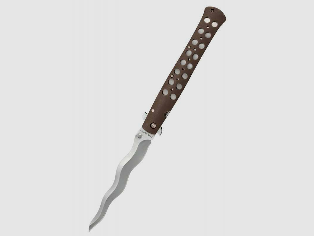 Cold Steel Ti-Lite Kris Taschenmesser, 6-Zoll-Klinge, AUS 10A, Glatte Schneide, Zy-Ex-Griff