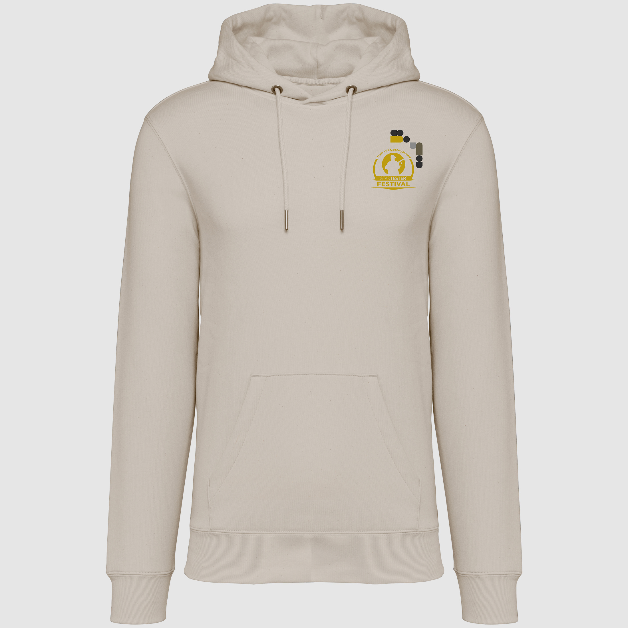 Geartester Festival Bio Hoodie, kleines Logo