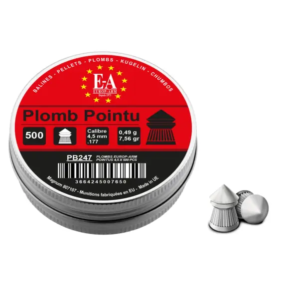 Plombs Europ Arm Calibre 4,5 Tête Pointue, image 1 sur 8