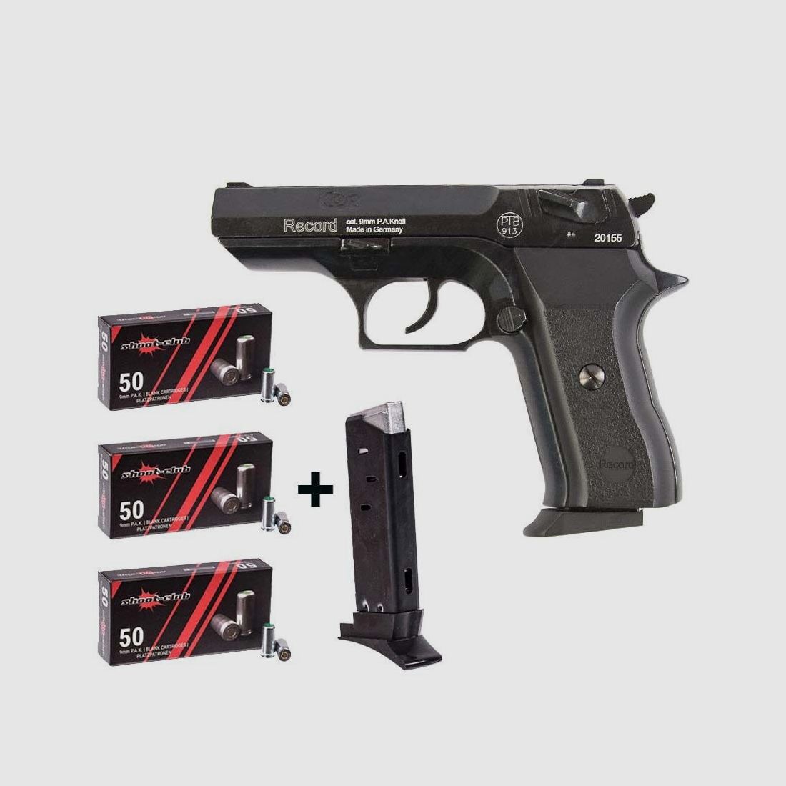 Record	 COP Schreckschusspistole 9mm Platzpatronen-Set