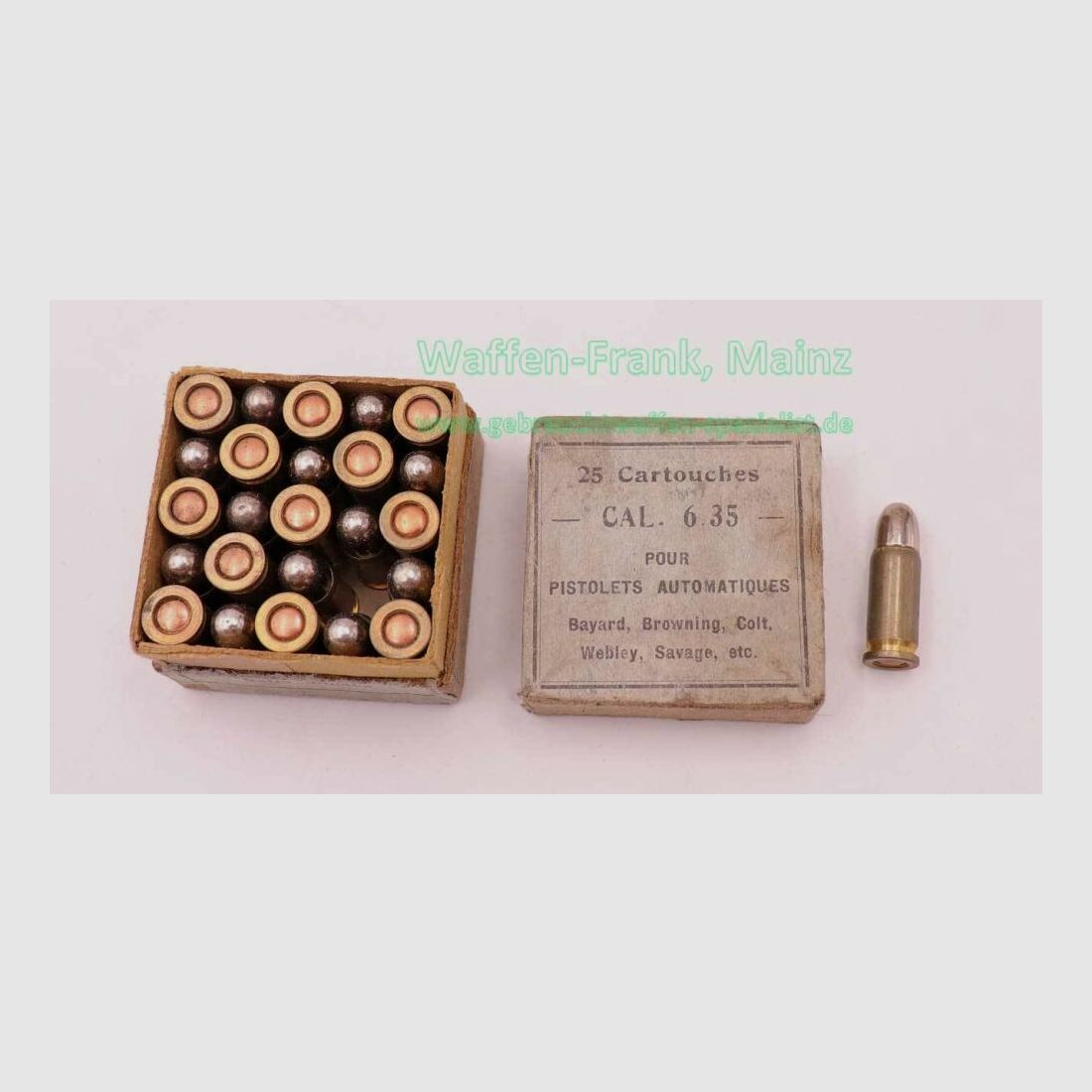 Français, diverses munitions pour pistolets 6,35mm Browning