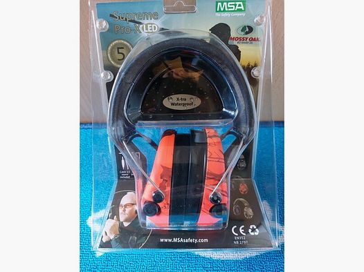 MSA Sordin Supreme Pro-X LED Mossy Oak Design, Gelkissen, wasserdicht, NEU+OVP