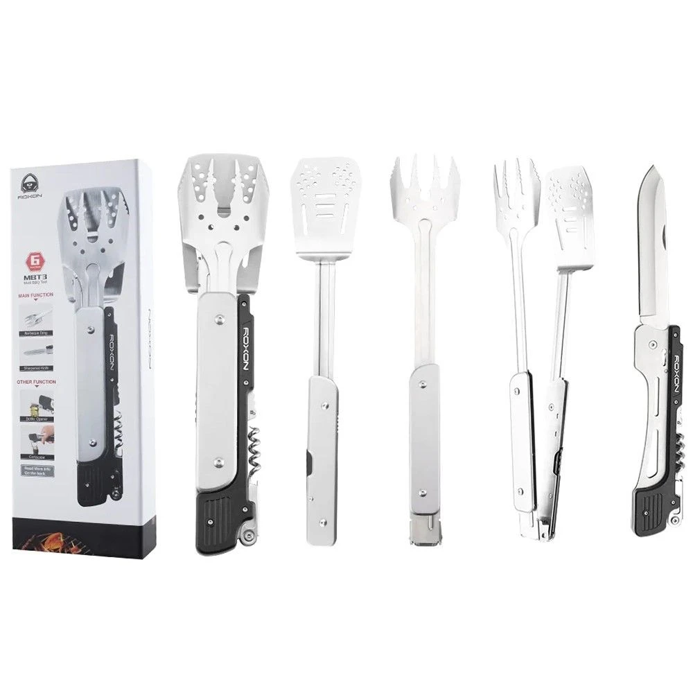 Składany zestaw do grilla Multitool Roxon S601 6w1 - nóż, szczypce