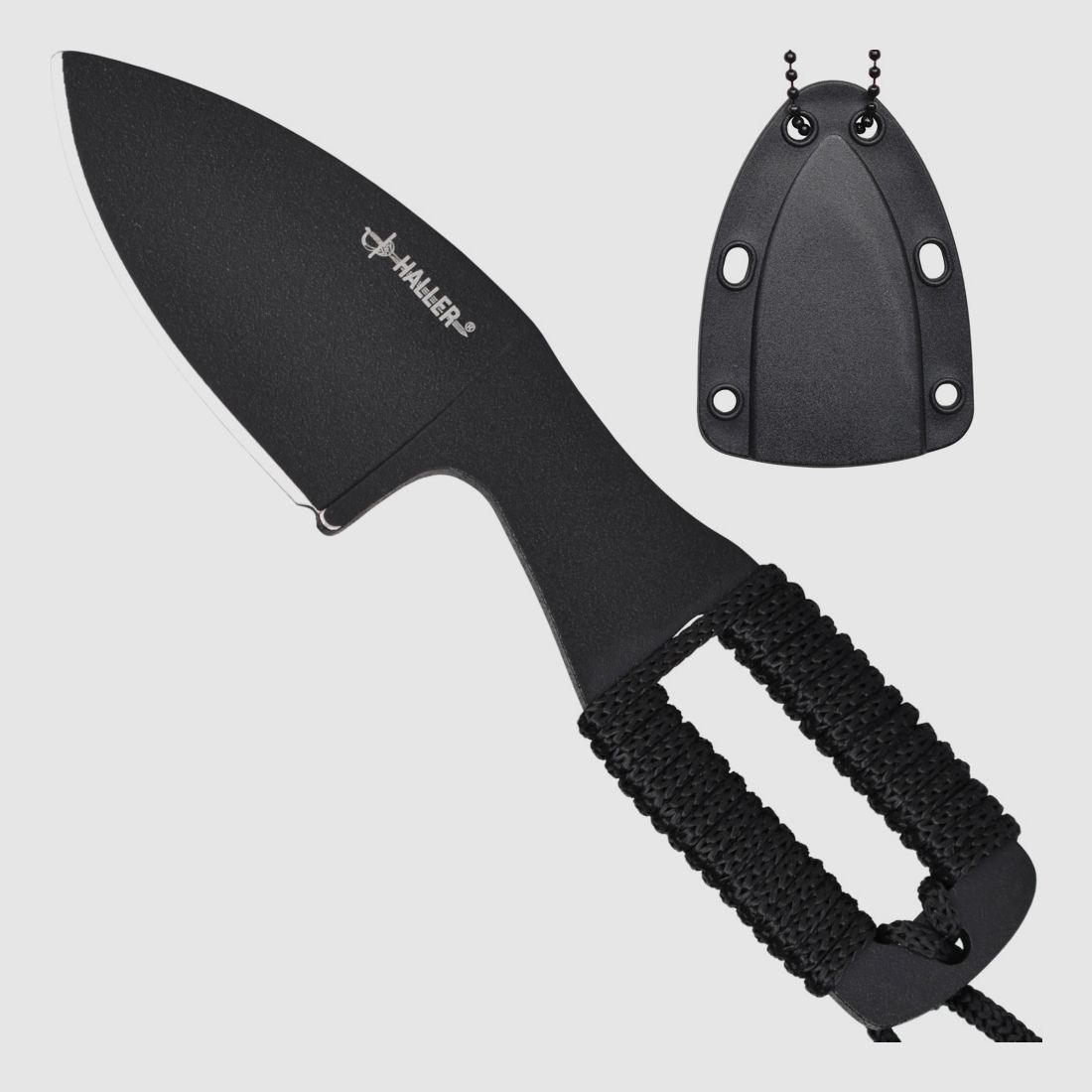 kleines Neck Knife Kordelgriff Umhängemesser mit Kette - legal führen