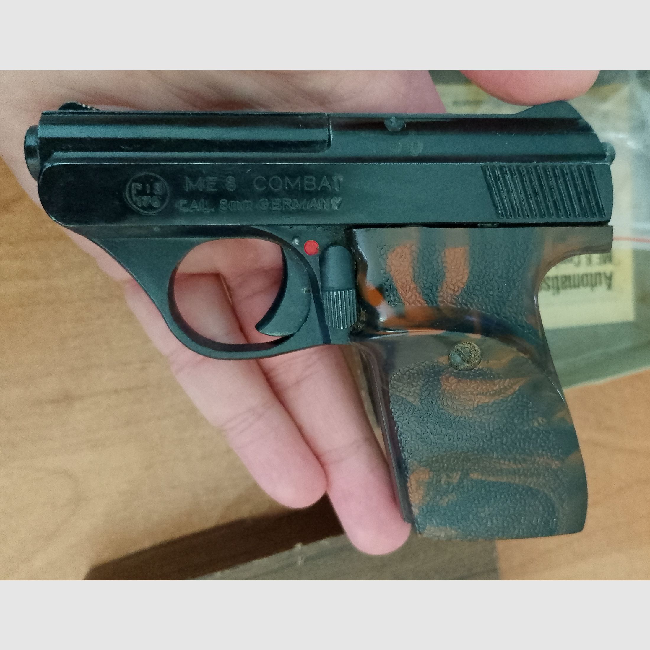 Erstes PTB! ME 8 Combat in 8 mm Knall im PTB 176 mit Verpackung!