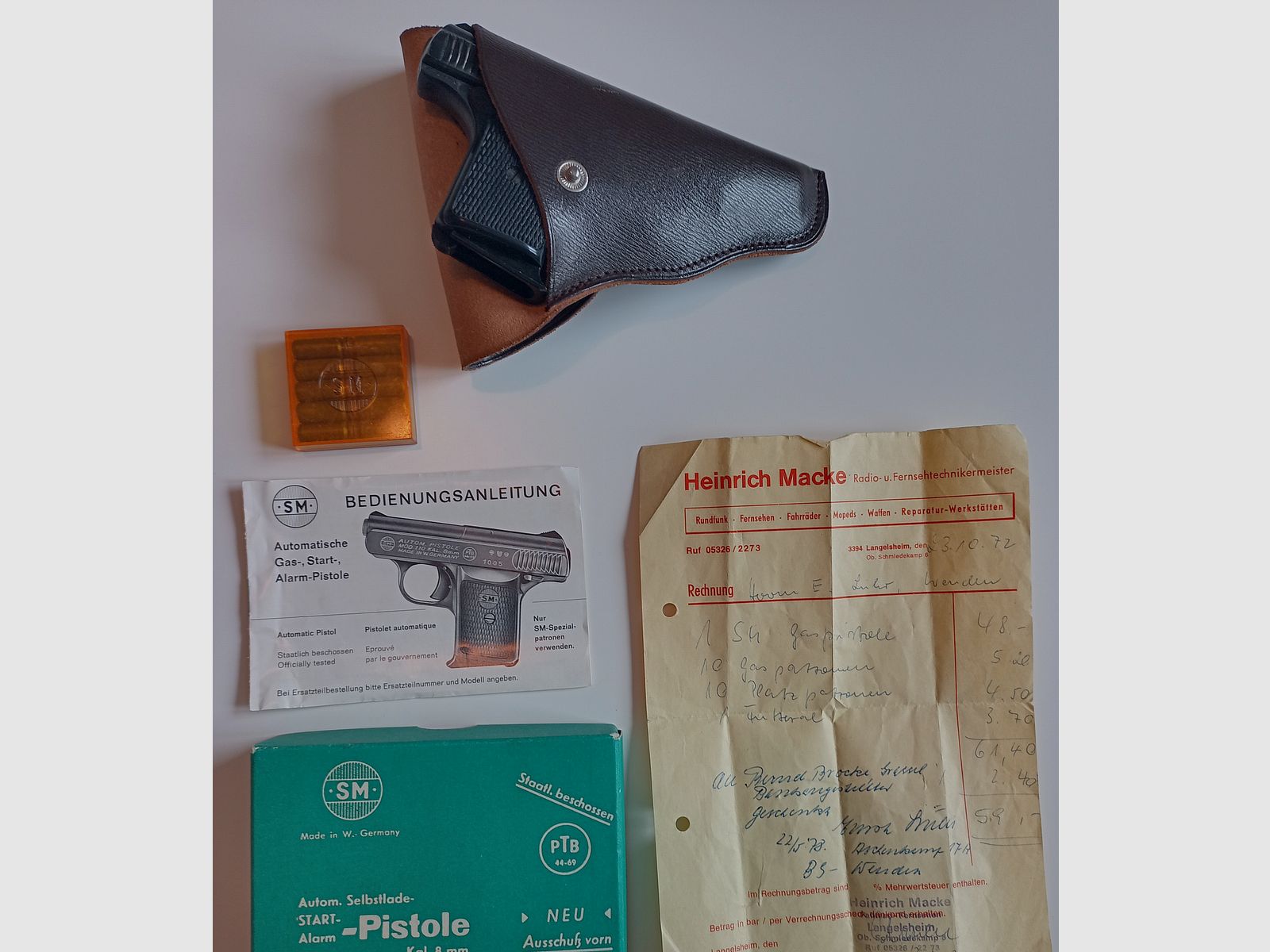 Pocket pistol SM model 110, signal/blank/gas, ejection at the front