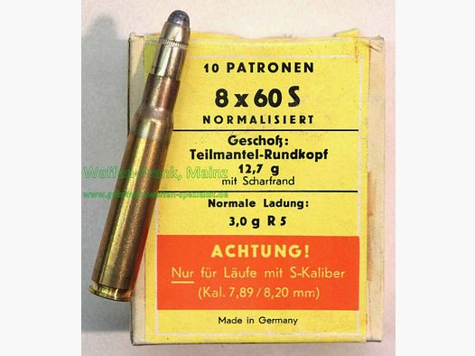 DWM, Karlsruhe rifle cartridges 8x60S (Mag.)