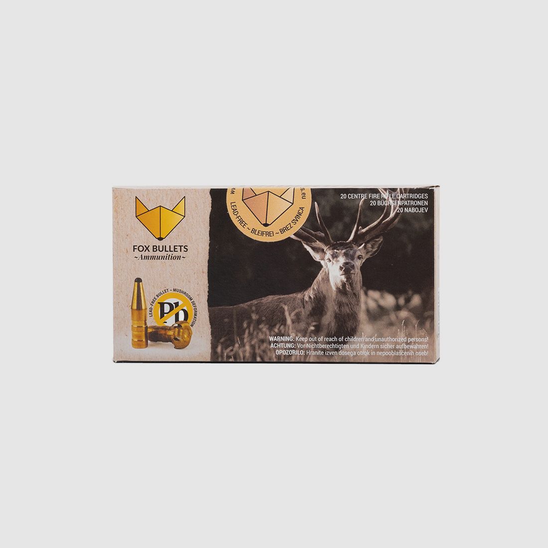 Fox-Bullets .223 Rem. Hunter Classic 3,6g/55gr Büchsenpatronen Bleifrei