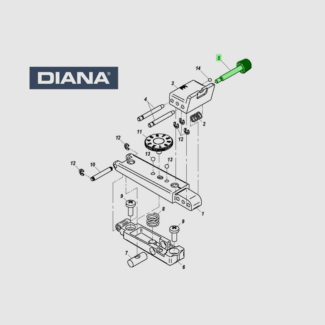 Seitenstellschraube fĂĽr Mikrometervisier montiert Standard Kimme fĂĽr alle Diana Modelle, Ersatzteil