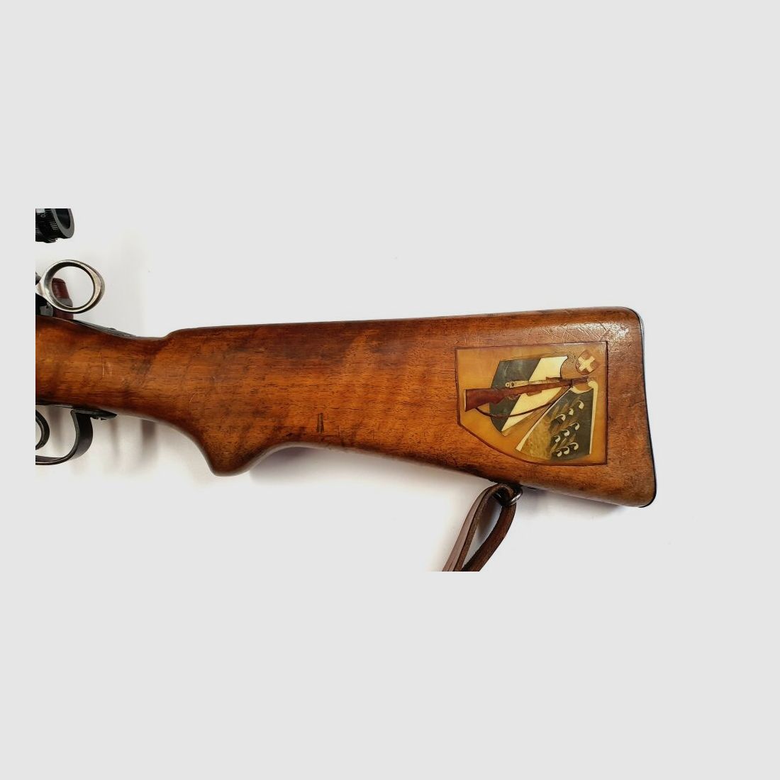 Fabbrica d'armi Bern fucile a ripetizione fucile Bern IG1911 calibro 7,5x55 svizzero completo numero corrispondente + diottro