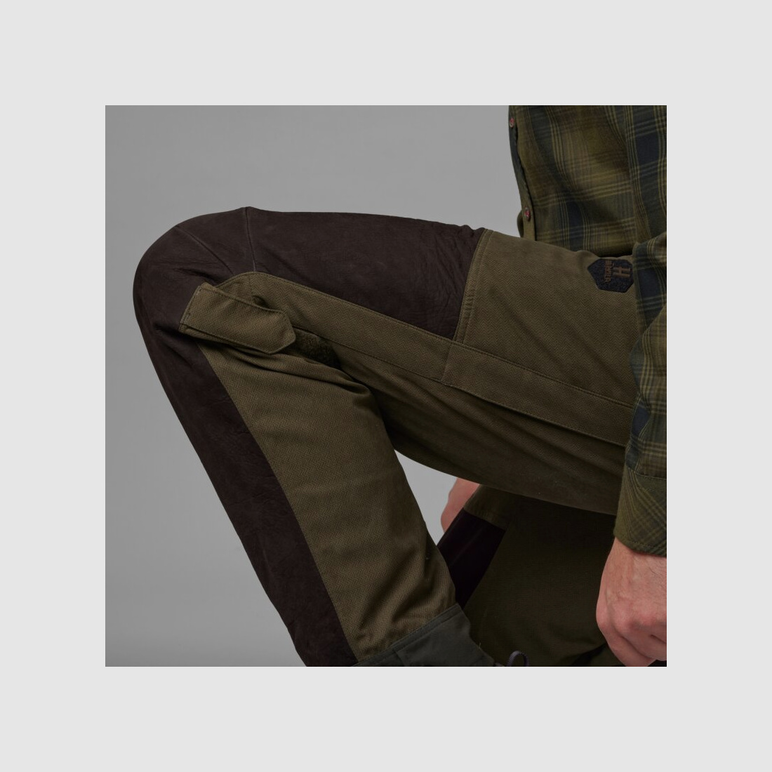Härkila Driven Hunt HWS Lederhose willow green / shadow brown