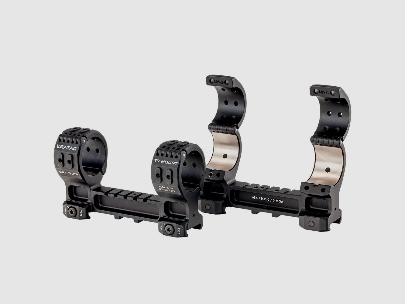 ERATAC Montaggio a blocco T7 versione corta (Ø 34mm – Altezza 21mm – Inclinazione in avanti 0 MOA), immagine 3 di 4