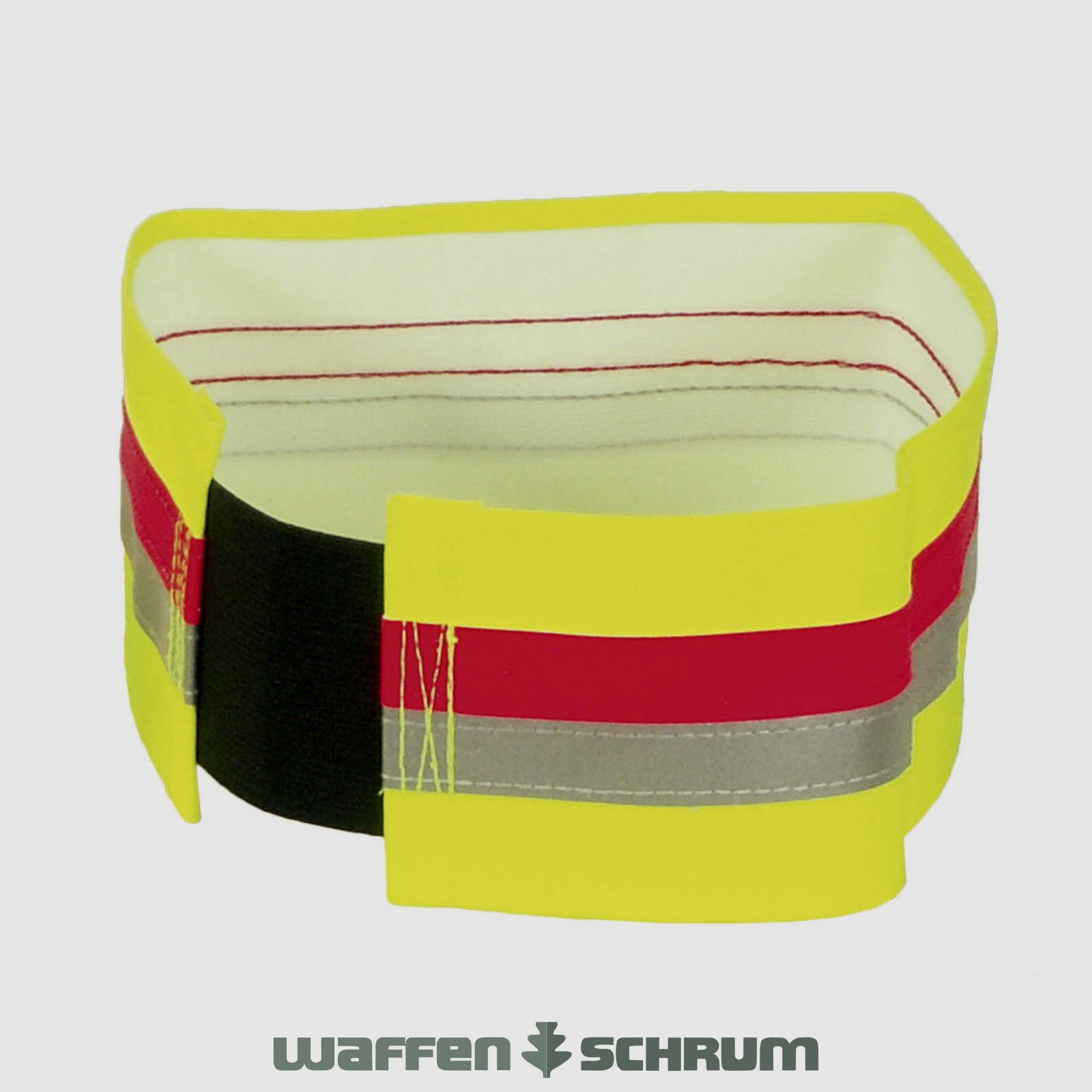 ZanTex Hundesignalband Silber/Rot/Neo Gummizug