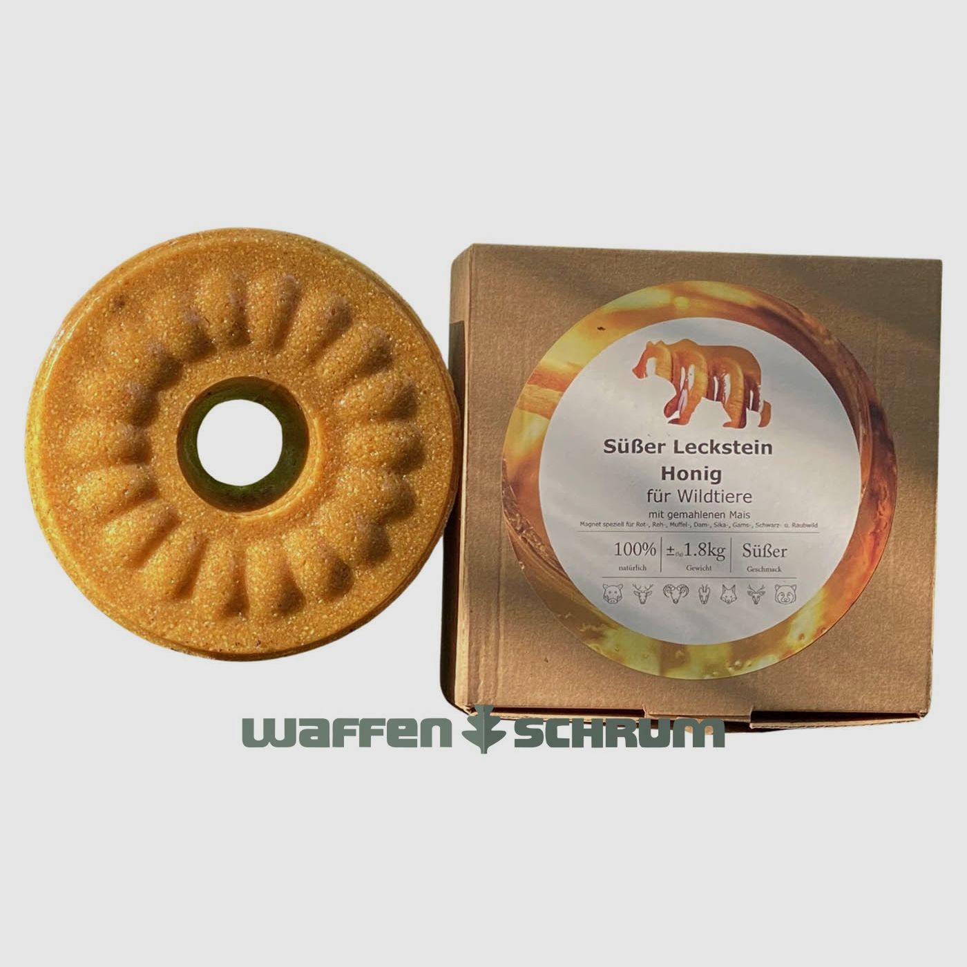 Wildlutscher Süßer Leckstein Honig mit gemahlenem Mais 1,8 kg