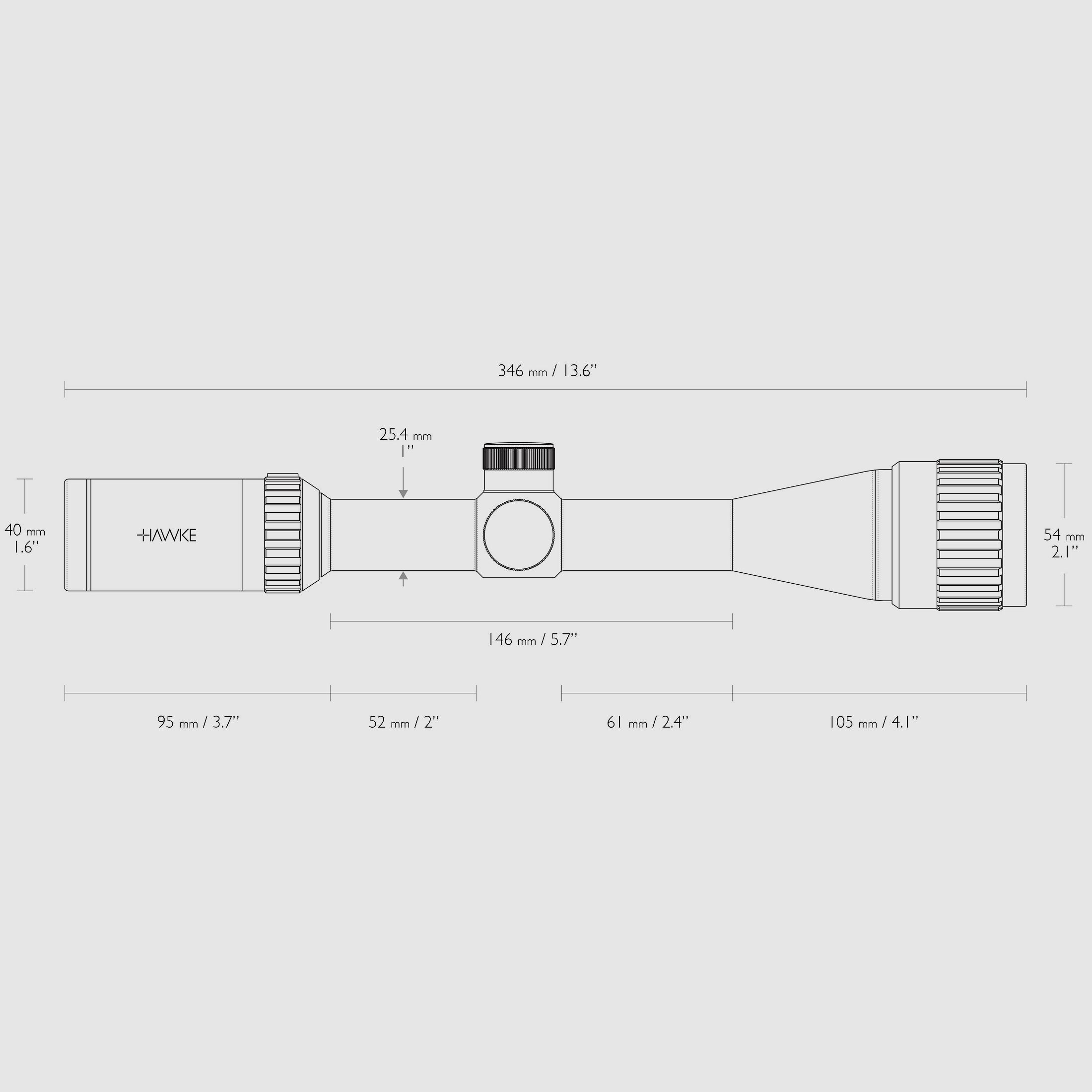 HAWKE 14141 Zielfernrohr VANTAGE 4-12x40 AO MIL DOT Absehen