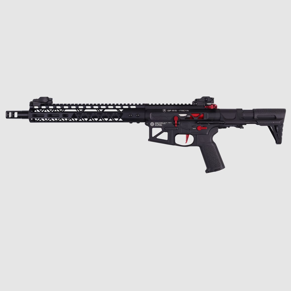 GP R15 FREYA ALPHA Full Skeleton PDW 13" gen.2 M-LOK Czarny/Czerwony S-AEG 18+ -F- | Delta Armory