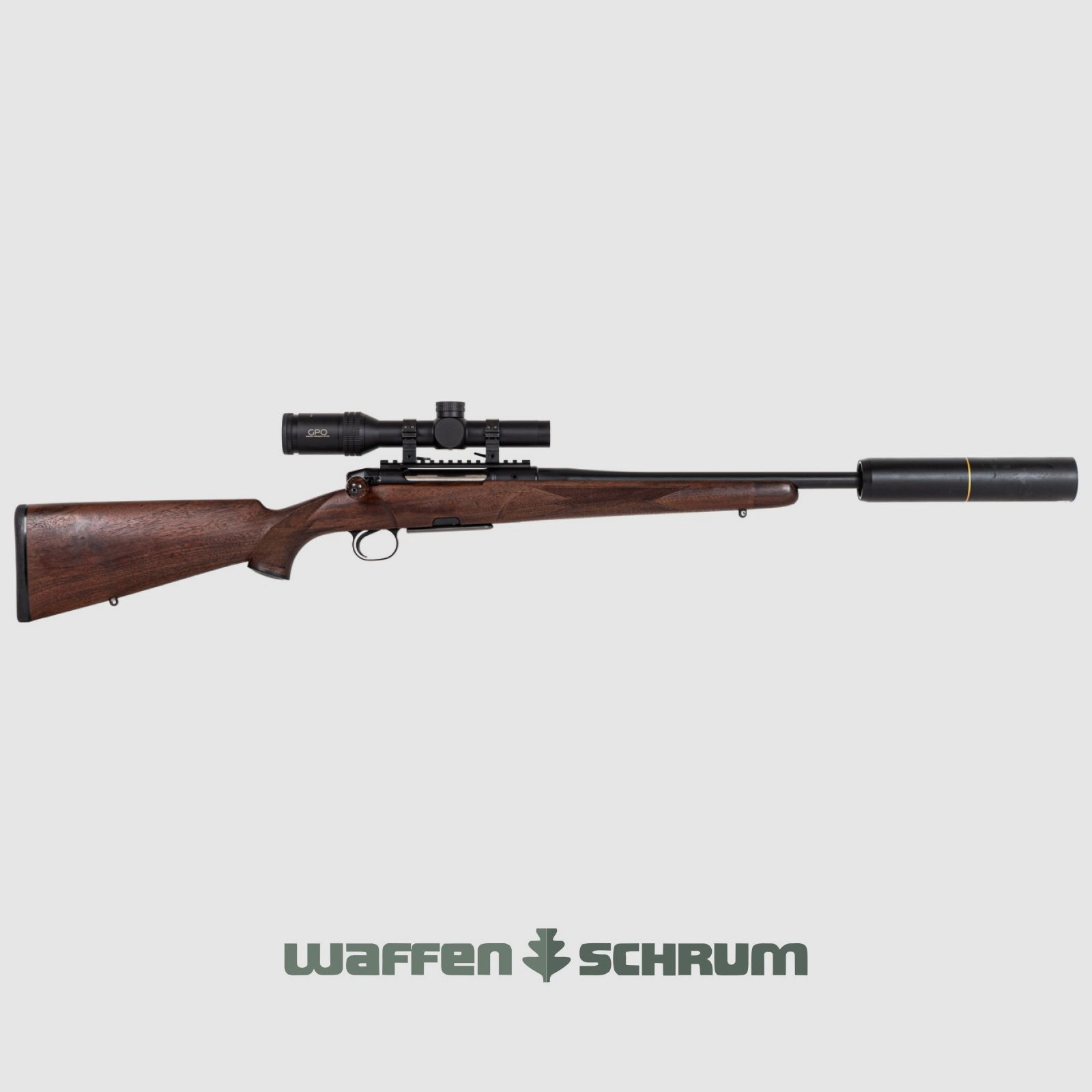 Heym SR 30 .30-06Spring , ZF GPO Spectra 6x 1-6x24 Abs.G3i Drive, Schnellspann-Mont. , 2 extra Magazine, LL 50 cm, Schalldämpfer StalonX Kal. .30