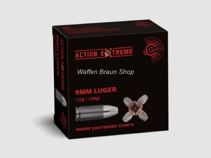 Geco 9x19mm Action Extreme 7,0g/108gr 20 Stück