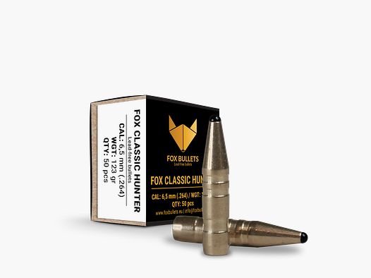 Fox Bullets Classic Hunter .264 8,0 g / 123 gr balles sans plomb – 50 pièces
