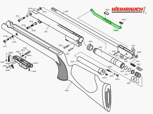 Spannhebel fĂĽr Luftgewehr Weihrauch HW 90, Ersatzreil